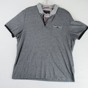 Ted Baker Cotton Contrast Collar Polo Grey Size XXXL